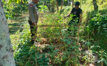 Bhabinkamtibmas Desa Durenan Motivasi Masyarakat Kembangkan Kebun Sayur Rumahan