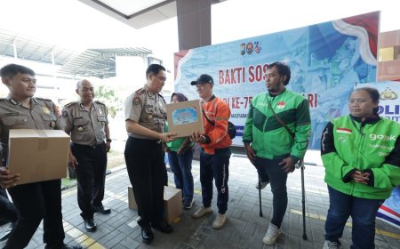 Hari Jadi ke-75 Humas Polri: Polda Jatim Gelar Baksos, Rangkul Ojol Jaga Kamtibmas dan Ruang Digital